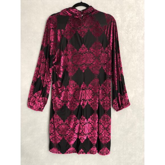 Vince Camuto Women's Size 4 Burnout Velvet Damask Print Dress NEW - Picture 4 of 8